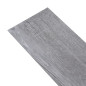 Dalles de plancher PVC 5,02 m² 2 mm autoadhésif gris bois mat