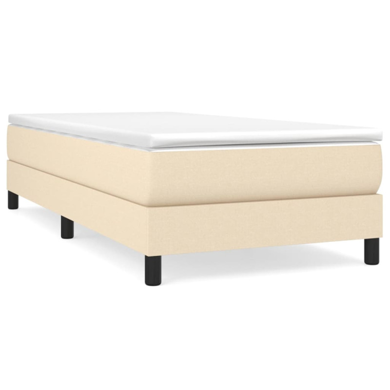 Cadre de lit sans matelas crème 90x200 cm tissu