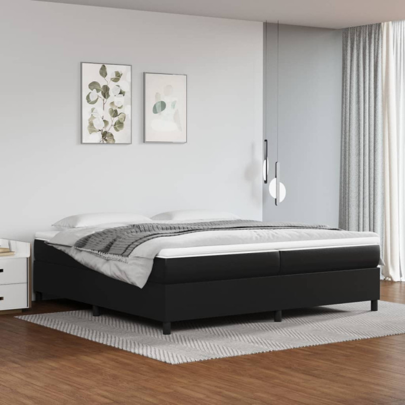 Cadre de lit sans matelas noir 200x200 cm similicuir