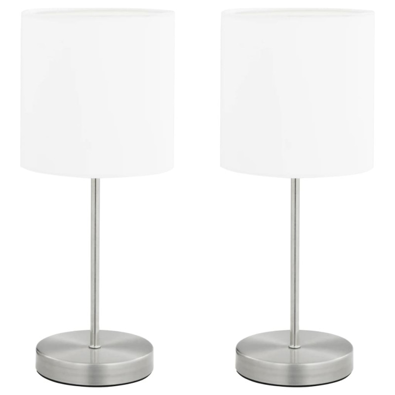 Lampes de table 2 pcs Bouton tactile Blanc E14