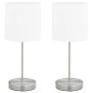 Lampes de table 2 pcs Bouton tactile Blanc E14