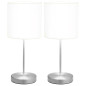 Lampes de table 2 pcs Bouton tactile Blanc E14