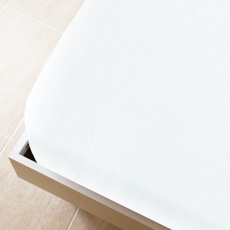 Drap housse Jersey Blanc 90x200 cm Coton