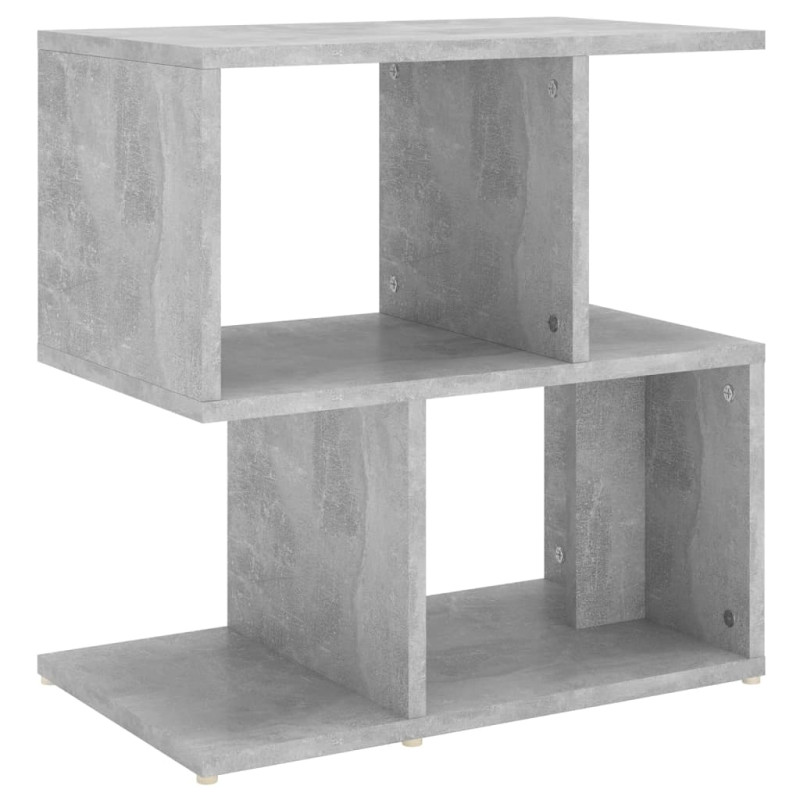 Table de chevet gris béton 50x30x51,5 cm bois d ingénierie