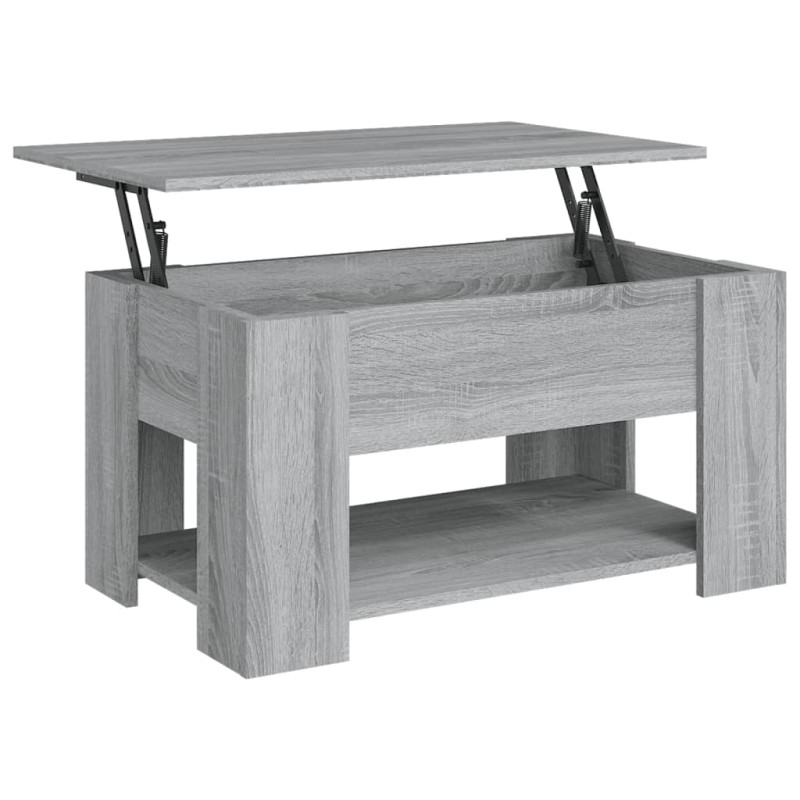 Table basse Sonoma gris 79x49x41 cm Bois d ingénierie