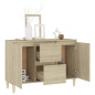 Buffet chêne sonoma 101x35x70 cm bois d ingénierie