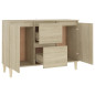 Buffet chêne sonoma 101x35x70 cm bois d ingénierie