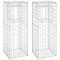 Poteaux à panier de gabion 2 pcs 50x50x140 cm Fer