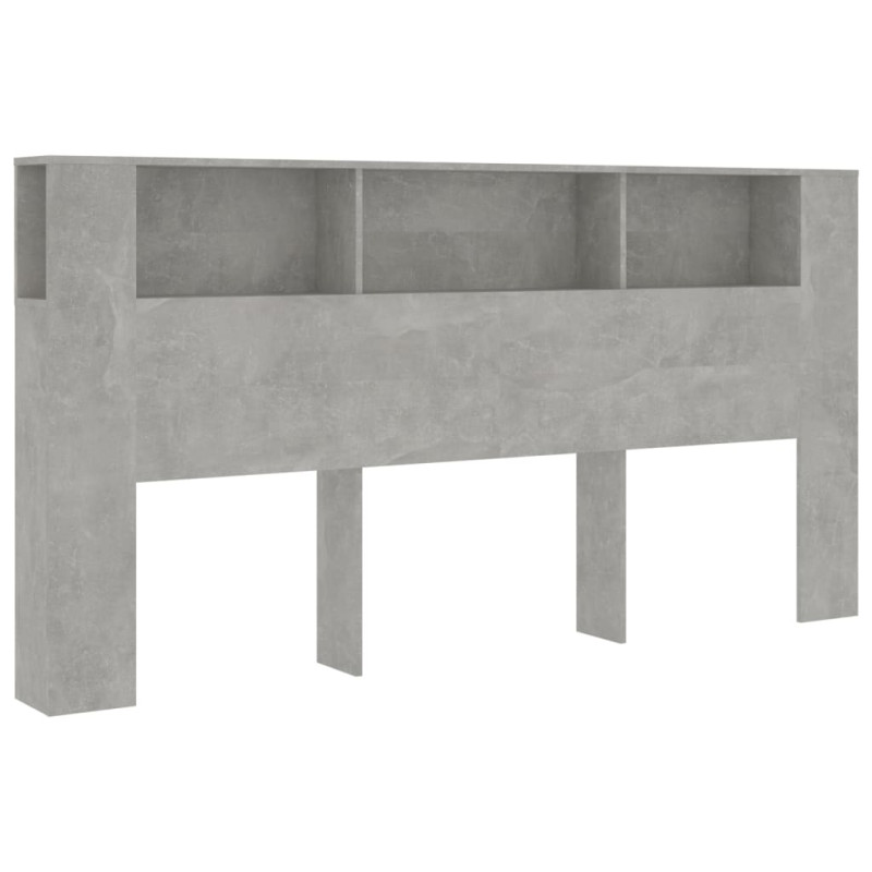 Armoire de tête de lit Gris béton 200x18,5x104,5 cm