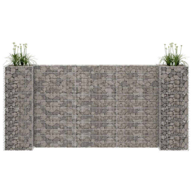 Jardinière à gabion en H Fil d acier 260x40x120 cm