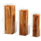 Support de plantes 3 pcs bois massif marron