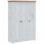 Garde robe 3 portes Blanc 118x50x171,5cm Pin Assortiment Panama