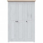 Garde robe 3 portes Blanc 118x50x171,5cm Pin Assortiment Panama