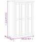 Garde robe 3 portes Blanc 118x50x171,5cm Pin Assortiment Panama