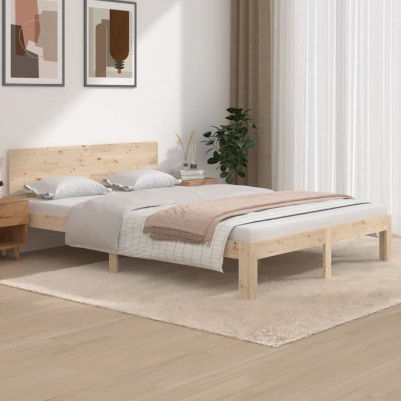 Cadre de lit sans matelas bois massif de pin 140x200 cm