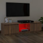 Meuble TV avec lumières LED chêne marron 120x30x35,5 cm