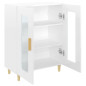 Buffet Blanc brillant 69,5x34x90 cm Bois d ingénierie