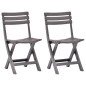 Chaises de jardin pliables lot de 2 Plastique Mocha