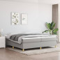 Cadre de lit sans matelas gris clair 200x200 cm tissu