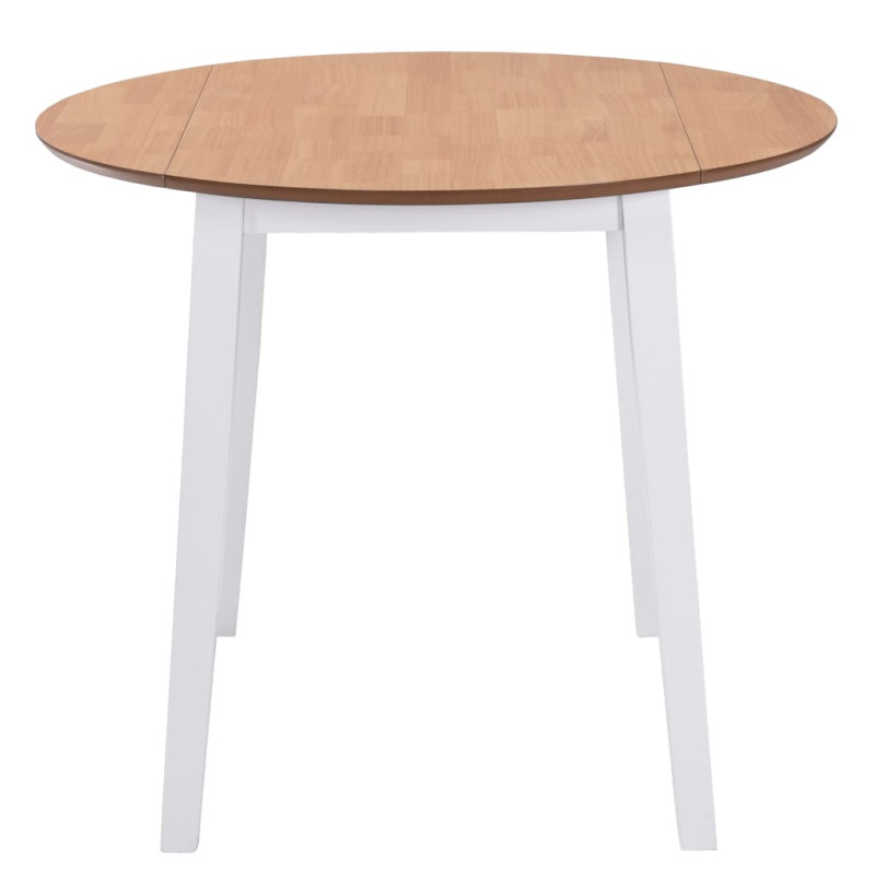 Table à manger ronde à abattant MDF blanc