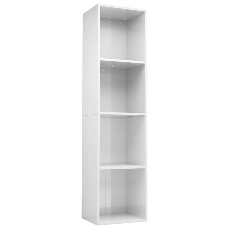 Bibliothèque Meuble TV Blanc brillant Bois d’ingénierie