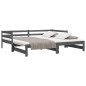 Lit coulissant sans matelas gris 2x(90x200) cm