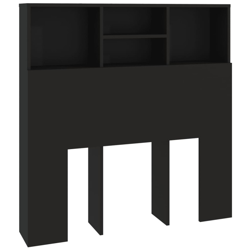 Armoire de tête de lit Noir 100x19x103,5 cm