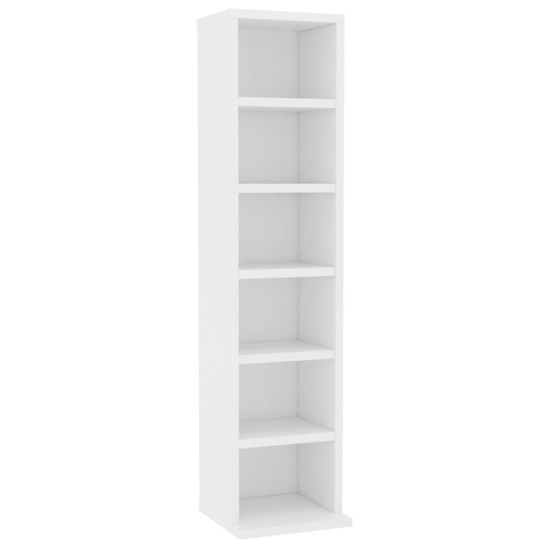 Armoire à CD Blanc 21x20x88 cm Bois d ingénierie