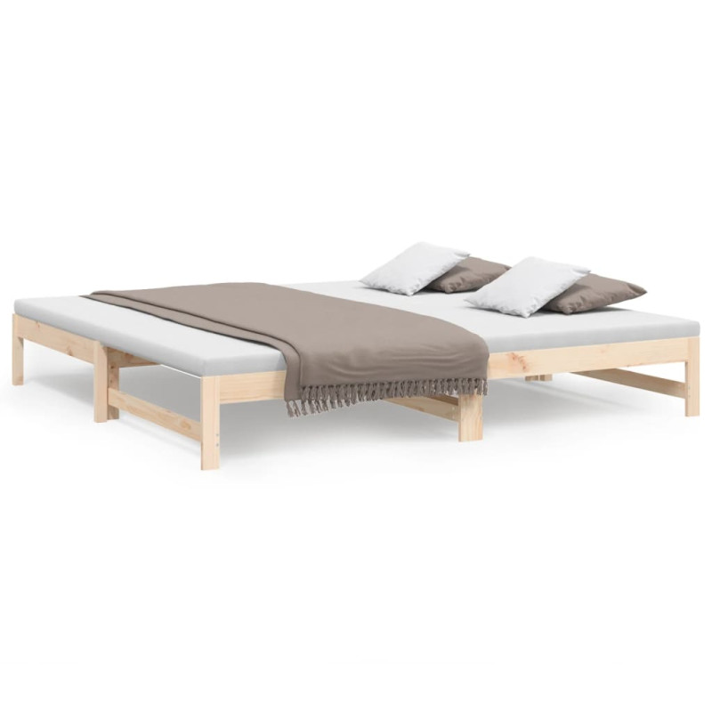 Lit coulissant sans matelas 2x(80x200) cm Bois de pin massif