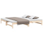 Lit coulissant sans matelas 2x(80x200) cm Bois de pin massif