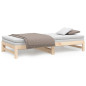 Lit coulissant sans matelas 2x(80x200) cm Bois de pin massif