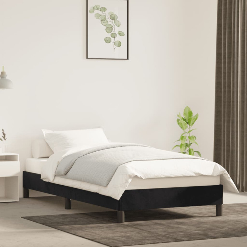 Cadre de lit sans matelas noir 90x190 cm velours