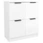 Buffets 2 pcs Blanc brillant 60x30x70 cm Bois d ingénierie