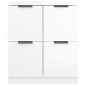 Buffets 2 pcs Blanc brillant 60x30x70 cm Bois d ingénierie