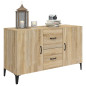 Buffet chêne sonoma 100x36x60 cm bois d ingénierie