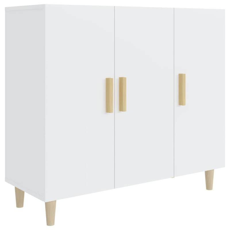 Buffet blanc 90x34x80 cm bois d ingénierie