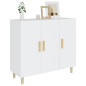 Buffet blanc 90x34x80 cm bois d ingénierie