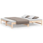 Lit coulissant sans matelas 2x(90x190) cm Bois de pin massif