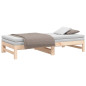 Lit coulissant sans matelas 2x(90x190) cm Bois de pin massif