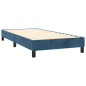 Cadre de lit sans matelas bleu foncé 90x200 cm velours