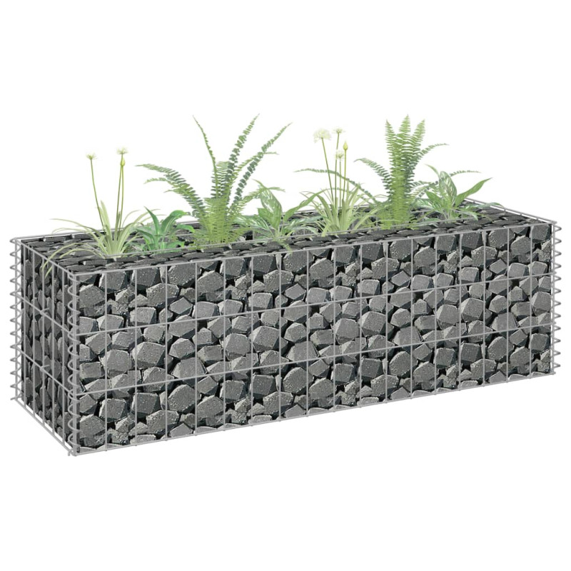 Lit surélevé à gabion Acier galvanisé 90x30x30 cm