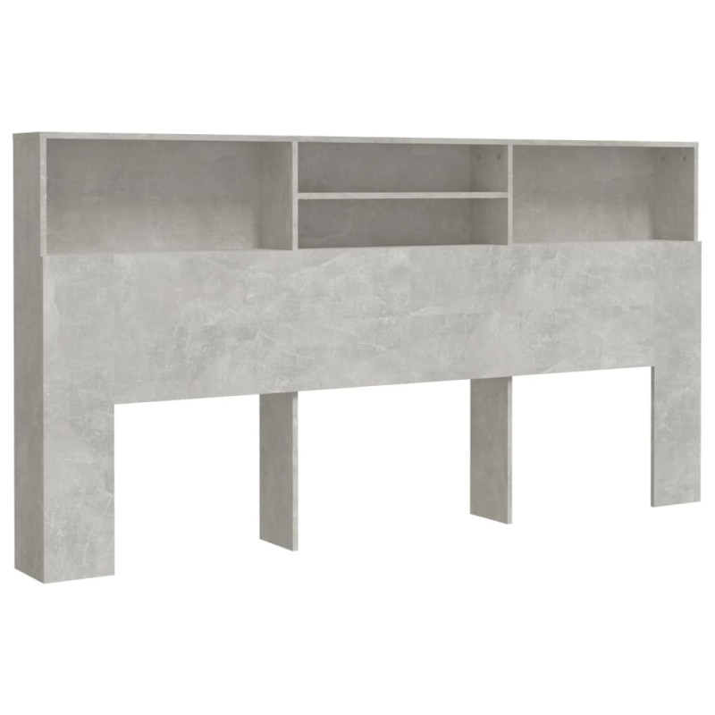 Armoire de tête de lit Gris béton 200x19x103,5 cm