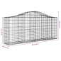 Panier de gabions arqué 200x30x80 100 cm Fer galvanisé