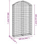 Panier de gabions arqué 100x30x160 180 cm Fer galvanisé