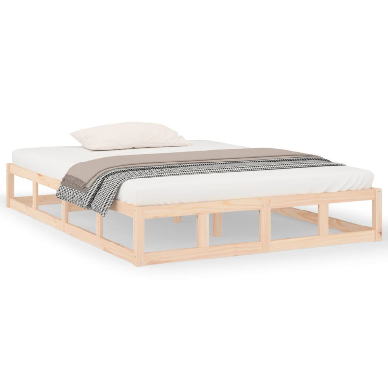 Cadre de lit sans matelas 140x190 cm bois massif