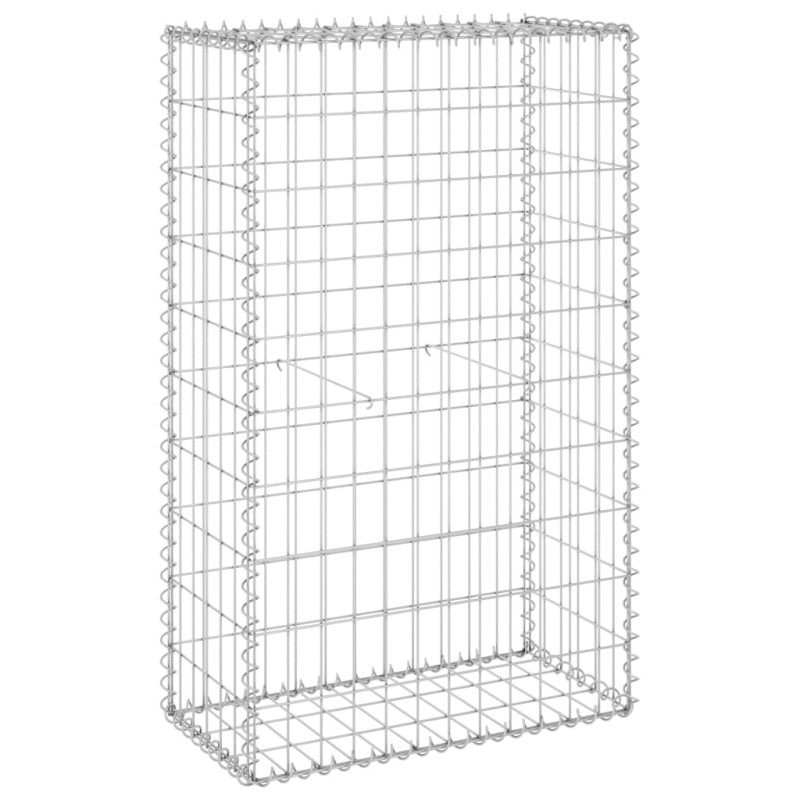 Mur en gabion avec couvercles Acier galvanisé 60x30x100 cm