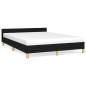 Cadre de lit sans matelas noir 140x190 cm tissu