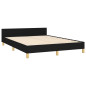 Cadre de lit sans matelas noir 140x190 cm tissu