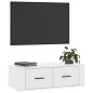 Meuble TV suspendu Blanc brillant 80x36x25 cm Bois d ingénierie