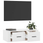 Meuble TV suspendu Blanc brillant 80x36x25 cm Bois d ingénierie